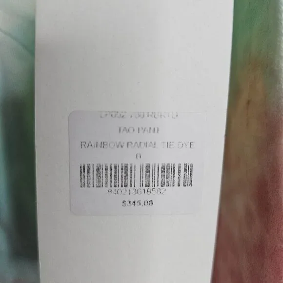 NWT LoveShackFancy Tao Denim Pants Jeans RAINBOW RADIAL TIE DYE size 0 XS Ankle - Picture 8 of 13
